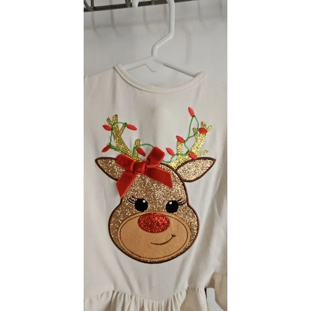 NWT Rare Editions 2pcs set top and‎ pants reindeer and bow ties 18Month